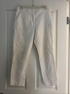 Diane Von Furstenberg Textured Straight Leg Pants Sz 4